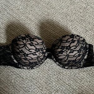 Black Lace Strapless Aerie Bra